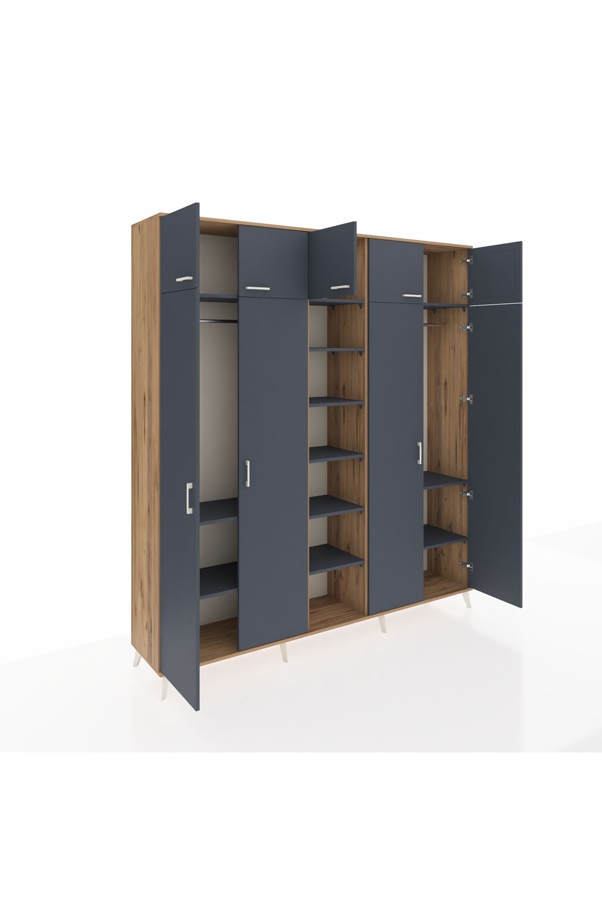 Hyperion Dolap 12 Raflı 9 Kapaklı 2 Askılı 220x44x243 - S553M016V26B