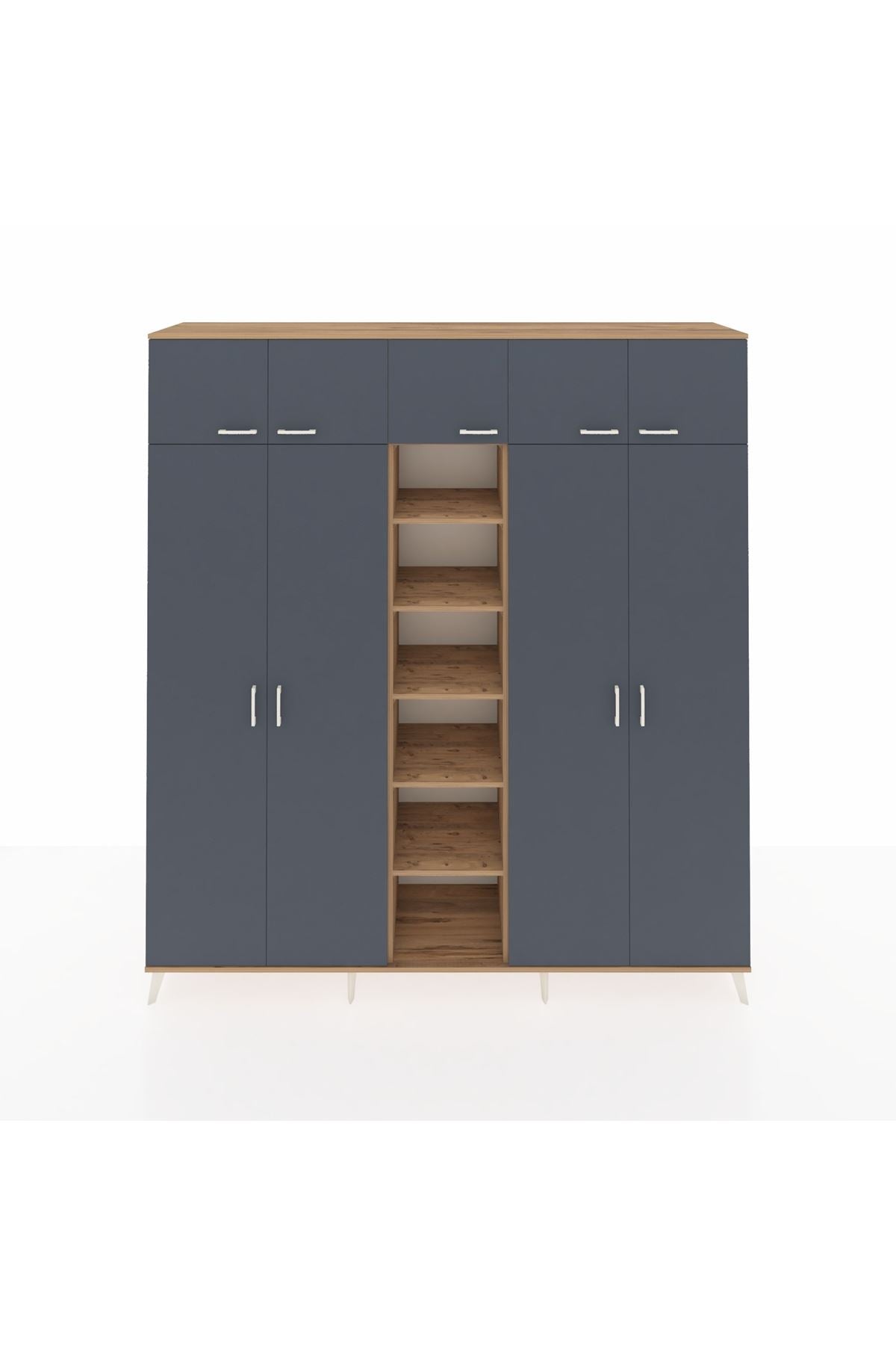 Hyperion Dolap 12 Raflı 9 Kapaklı 2 Askılı 220x44x243 - S553M016V27B