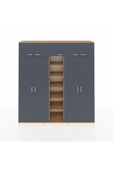 Hyperion Dolap 12 Raflı 9 Kapaklı 2 Askılı 220x44x243