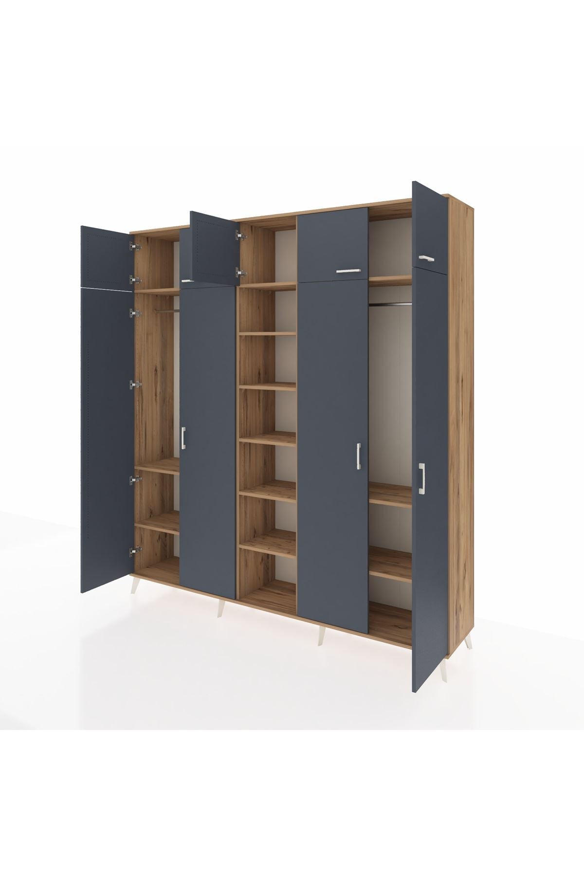 Hyperion Dolap 12 Raflı 9 Kapaklı 2 Askılı 220x44x243 - S553M016V27B