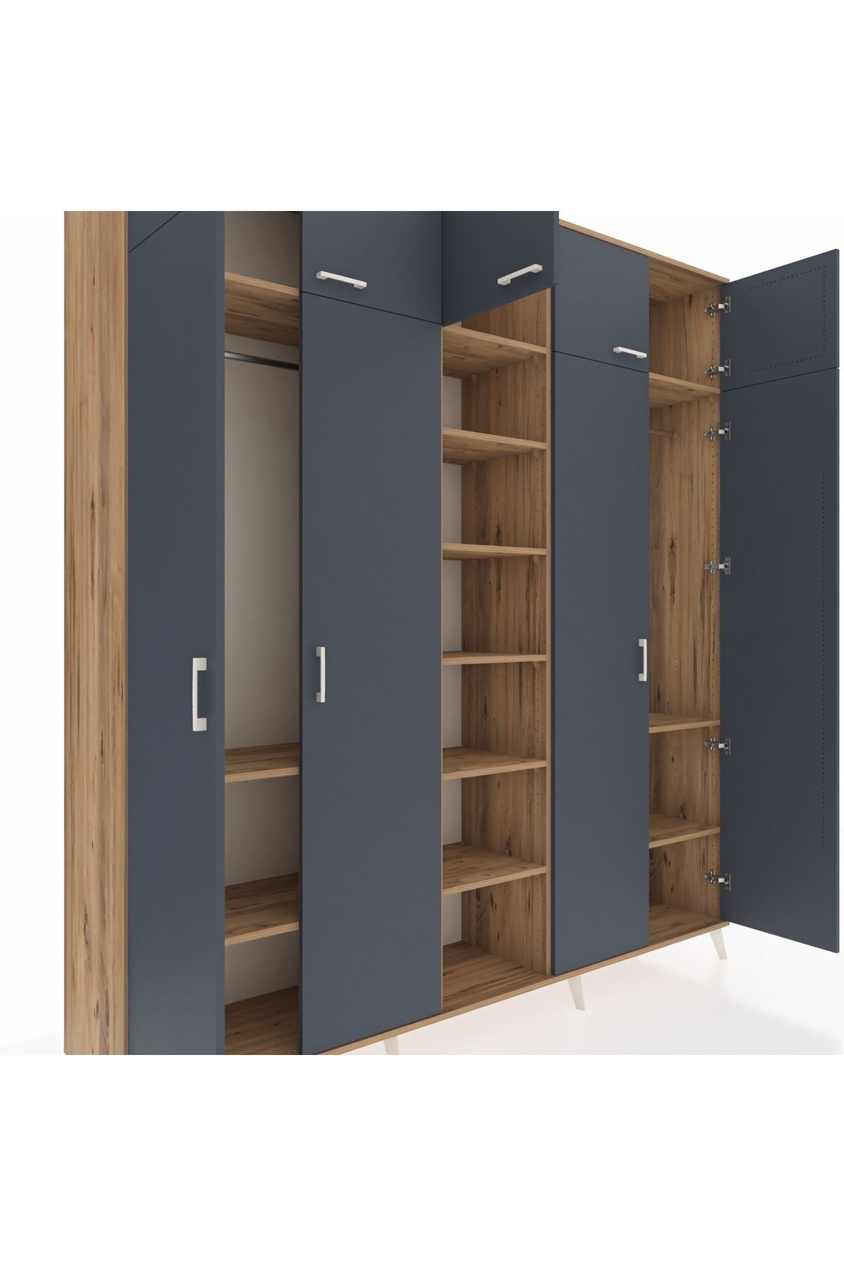 Hyperion Dolap 12 Raflı 9 Kapaklı 2 Askılı 220x44x243 - S553M016V27B