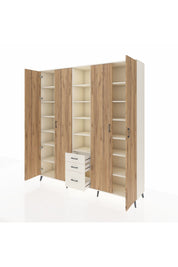 Hyperion Dolap 17 Raflı 3 Çekmeceli 4 Kapaklı 220x44x243 Aytaşı-Çam/Aytaşı