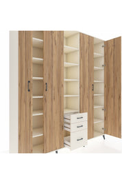 Hyperion Dolap 17 Raflı 3 Çekmeceli 4 Kapaklı 220x44x243 Aytaşı-Çam/Aytaşı