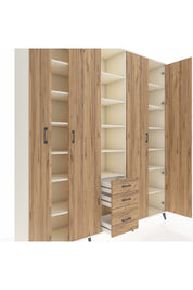 Hyperion Dolap 17 Raflı 3 Çekmeceli 4 Kapaklı 220x44x243 Aytaşı-Çam/Çam