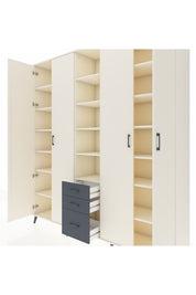 Hyperion Dolap 17 Raflı 3 Çekmeceli 4 Kapaklı 220x44x243 Aytaşı-Aytaşı/Antrasit