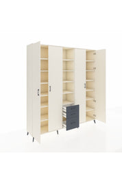 Hyperion Dolap 17 Raflı 3 Çekmeceli 4 Kapaklı 220x44x243 Aytaşı-Aytaşı/Antrasit