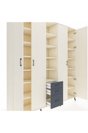 Hyperion Dolap 17 Raflı 3 Çekmeceli 4 Kapaklı 220x44x243 Aytaşı-Aytaşı/Antrasit