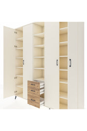 Hyperion Dolap 17 Raflı 3 Çekmeceli 4 Kapaklı 220x44x243 Aytaşı-Aytaşı/Çam