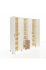 Hyperion Dolap 17 Raflı 3 Çekmeceli 4 Kapaklı 220x44x243 Aytaşı-Aytaşı/Çam