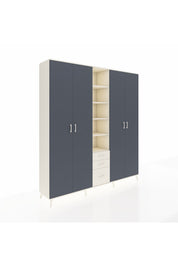 Hyperion Dolap 17 Raflı 3 Çekmeceli 4 Kapaklı 220x44x243 Aytaşı-Antrasit/Aytaşı