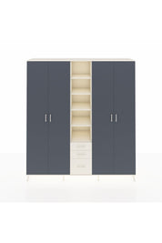 Hyperion Dolap 17 Raflı 3 Çekmeceli 4 Kapaklı 220x44x243 Aytaşı-Antrasit/Aytaşı