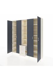 Hyperion Dolap 17 Raflı 3 Çekmeceli 4 Kapaklı 220x44x243 Aytaşı-Antrasit/Aytaşı