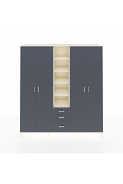 Hyperion Dolap 17 Raflı 3 Çekmeceli 4 Kapaklı 220x44x243 Aytaşı-Antrasit/Antrasit