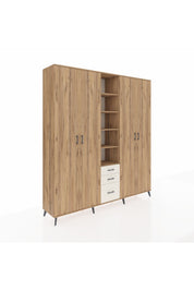 Hyperion Dolap 17 Raflı 3 Çekmeceli 4 Kapaklı 220x44x243 Çam-Çam/Aytaşı