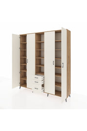 Hyperion Dolap 17 Raflı 3 Çekmeceli 4 Kapaklı 220x44x243 Çam-Aytaşı/Aytaşı