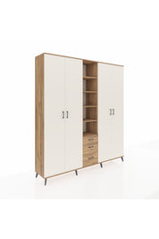 Hyperion Dolap 17 Raflı 3 Çekmeceli 4 Kapaklı 220x44x243 Çam-Aytaşı/Çam