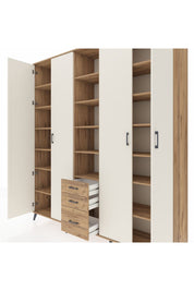 Hyperion Dolap 17 Raflı 3 Çekmeceli 4 Kapaklı 220x44x243 Çam-Aytaşı/Çam