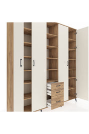 Hyperion Dolap 17 Raflı 3 Çekmeceli 4 Kapaklı 220x44x243 Çam-Aytaşı/Çam