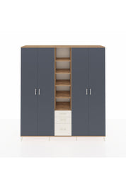 Hyperion Dolap 17 Raflı 3 Çekmeceli 4 Kapaklı 220x44x243 Çam-Antrasit/Aytaşı