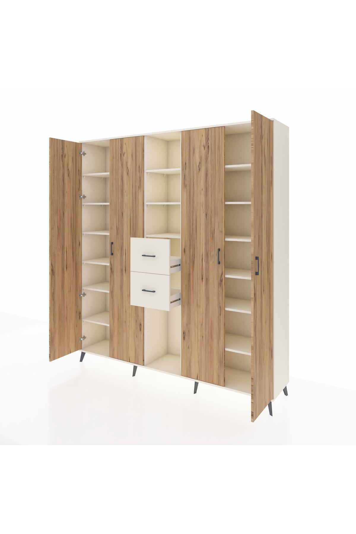 Hyperion Dolap 15 Raflı 2 Çekmeceli 4 Kapaklı 220x44x243 - S553M018V01B