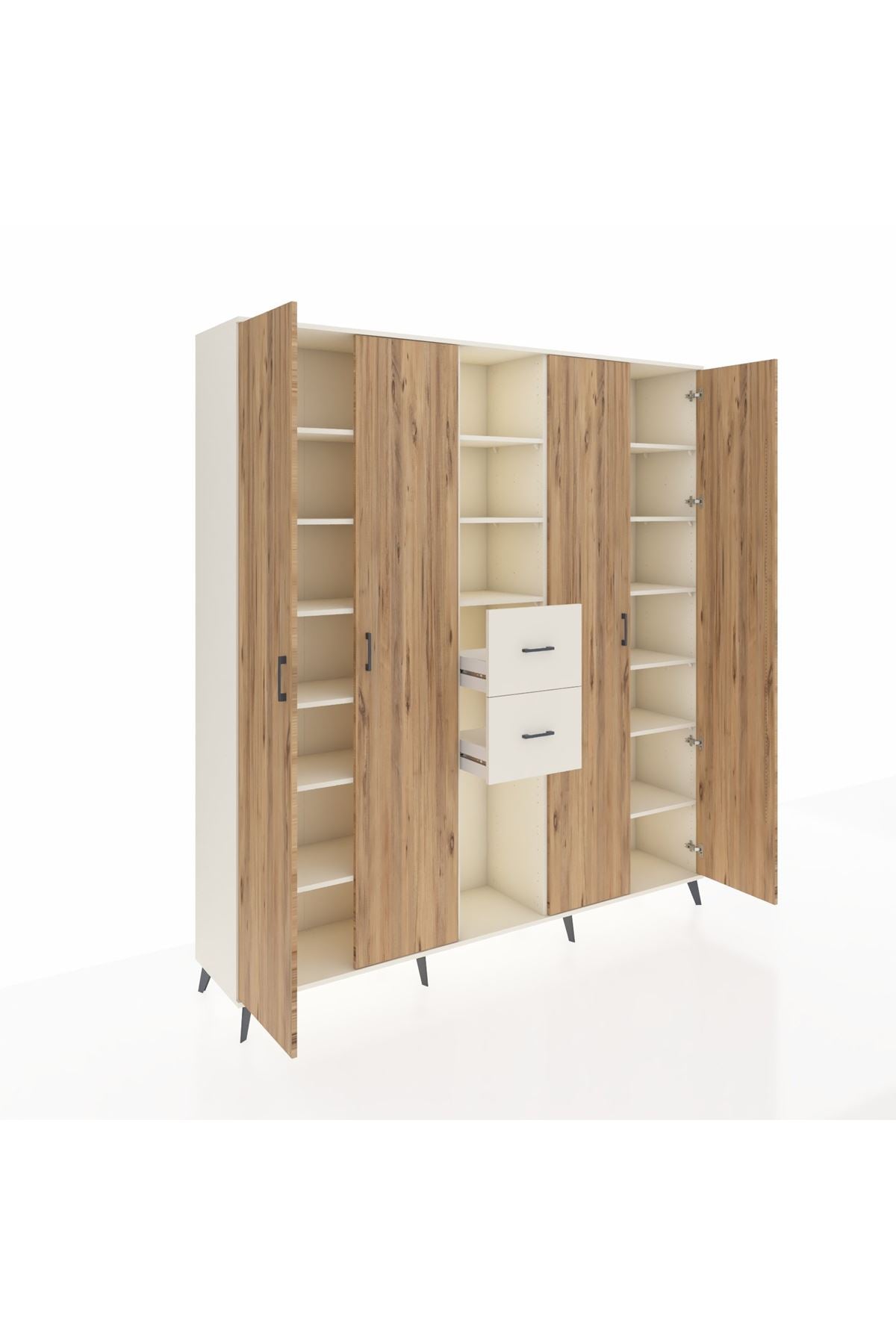 Hyperion Dolap 15 Raflı 2 Çekmeceli 4 Kapaklı 220x44x243 - S553M018V01B