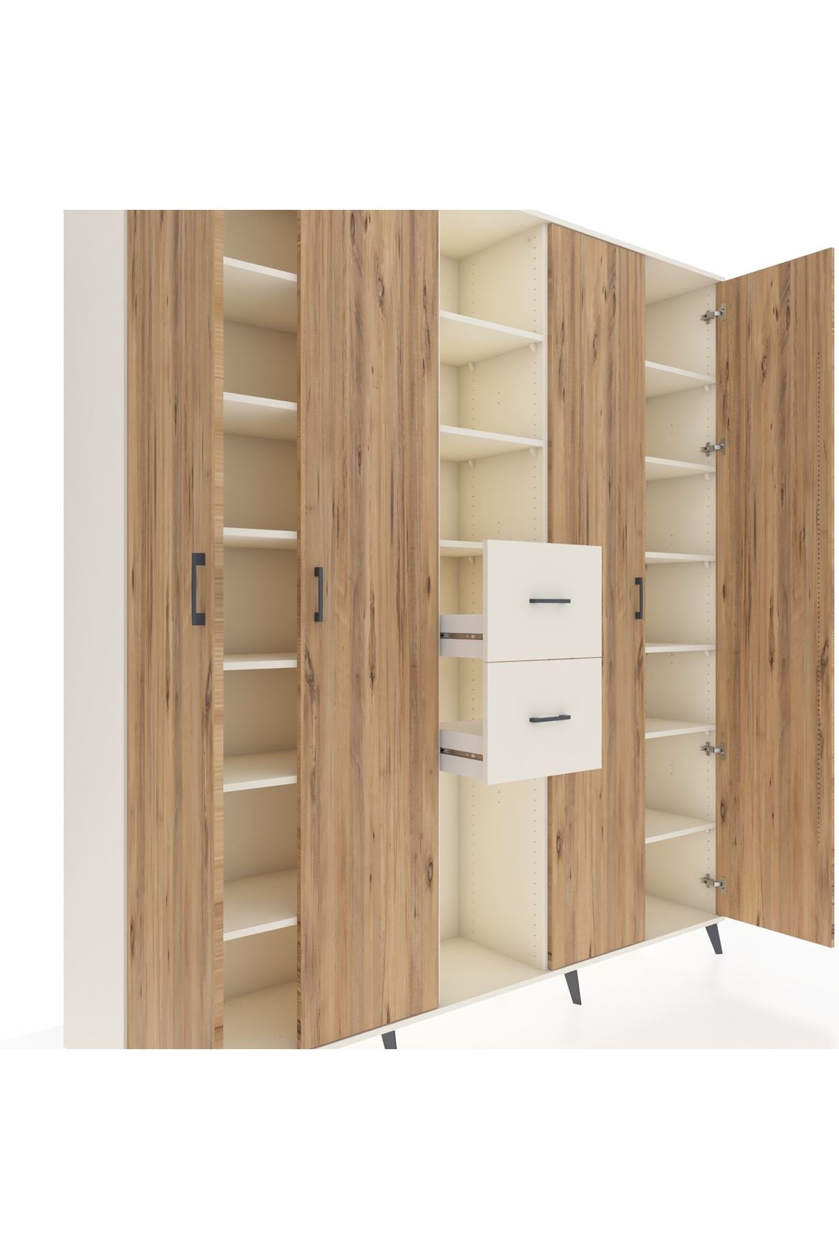 Hyperion Dolap 15 Raflı 2 Çekmeceli 4 Kapaklı 220x44x243 - S553M018V01B