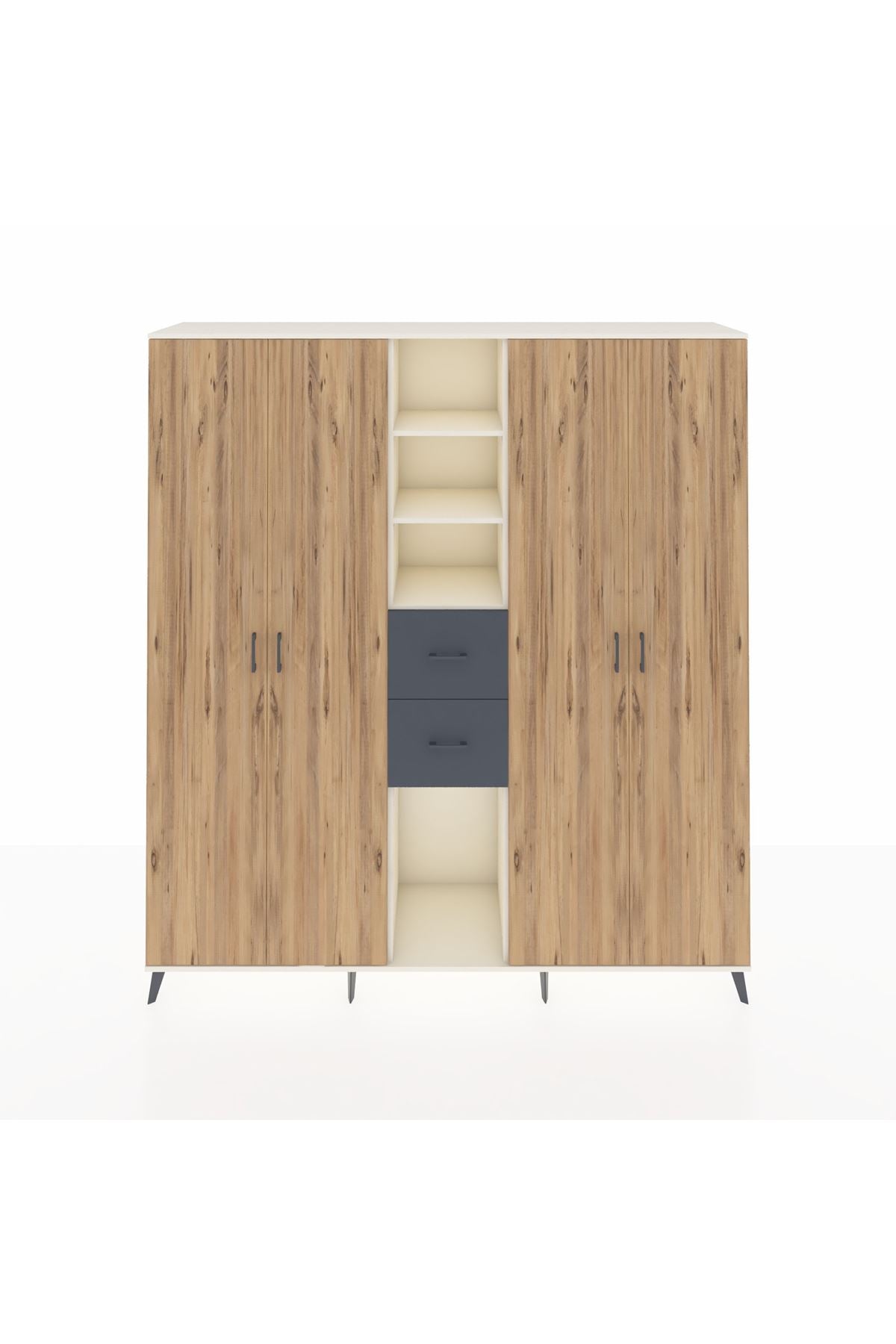 Hyperion Dolap 15 Raflı 2 Çekmeceli 4 Kapaklı 220x44x243 - S553M018V02B