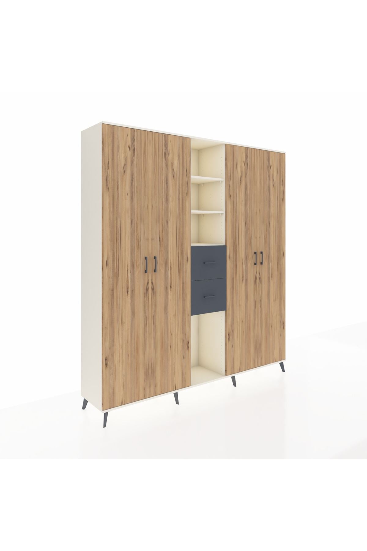 Hyperion Dolap 15 Raflı 2 Çekmeceli 4 Kapaklı 220x44x243 - S553M018V02B