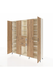 Hyperion Dolap 15 Raflı 2 Çekmeceli 4 Kapaklı 220x44x243 - S553M018V03B