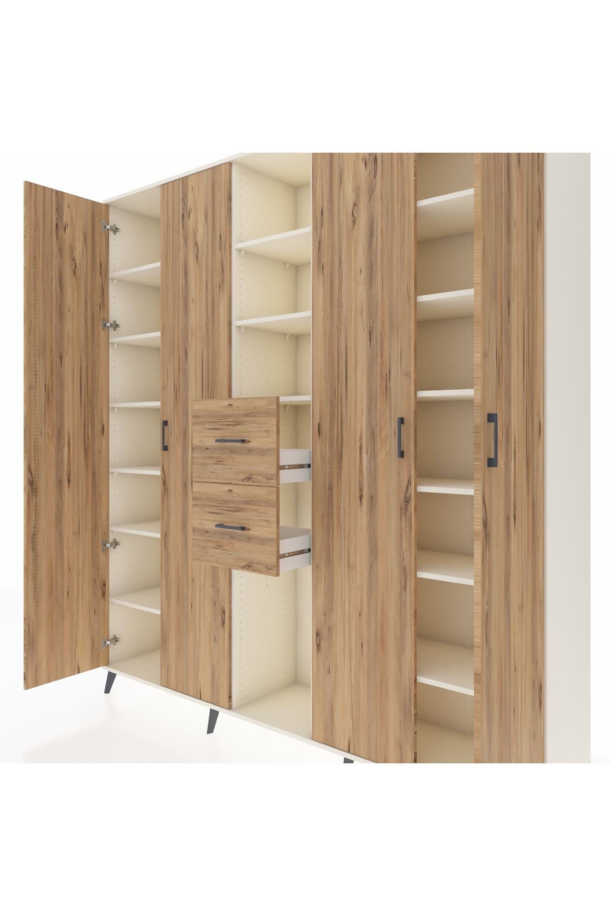 Hyperion Dolap 15 Raflı 2 Çekmeceli 4 Kapaklı 220x44x243 - S553M018V03B