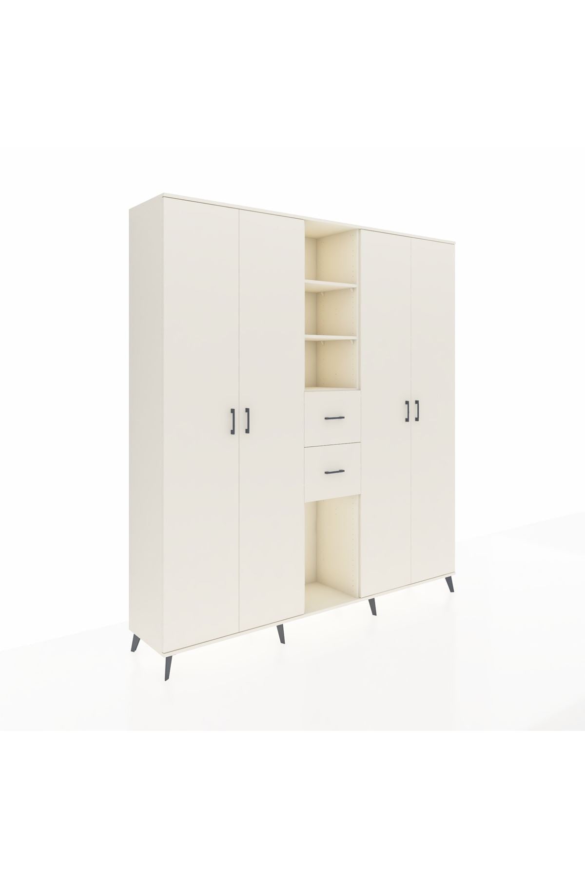 Hyperion Dolap 15 Raflı 2 Çekmeceli 4 Kapaklı 220x44x243 - S553M018V04B