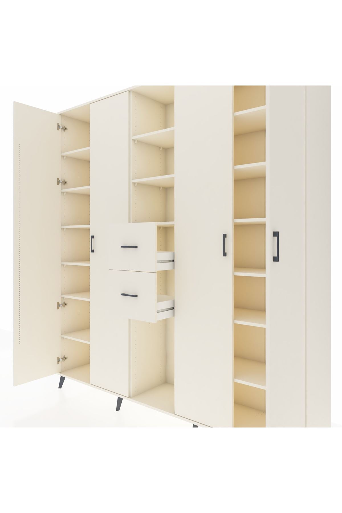 Hyperion Dolap 15 Raflı 2 Çekmeceli 4 Kapaklı 220x44x243 - S553M018V04B