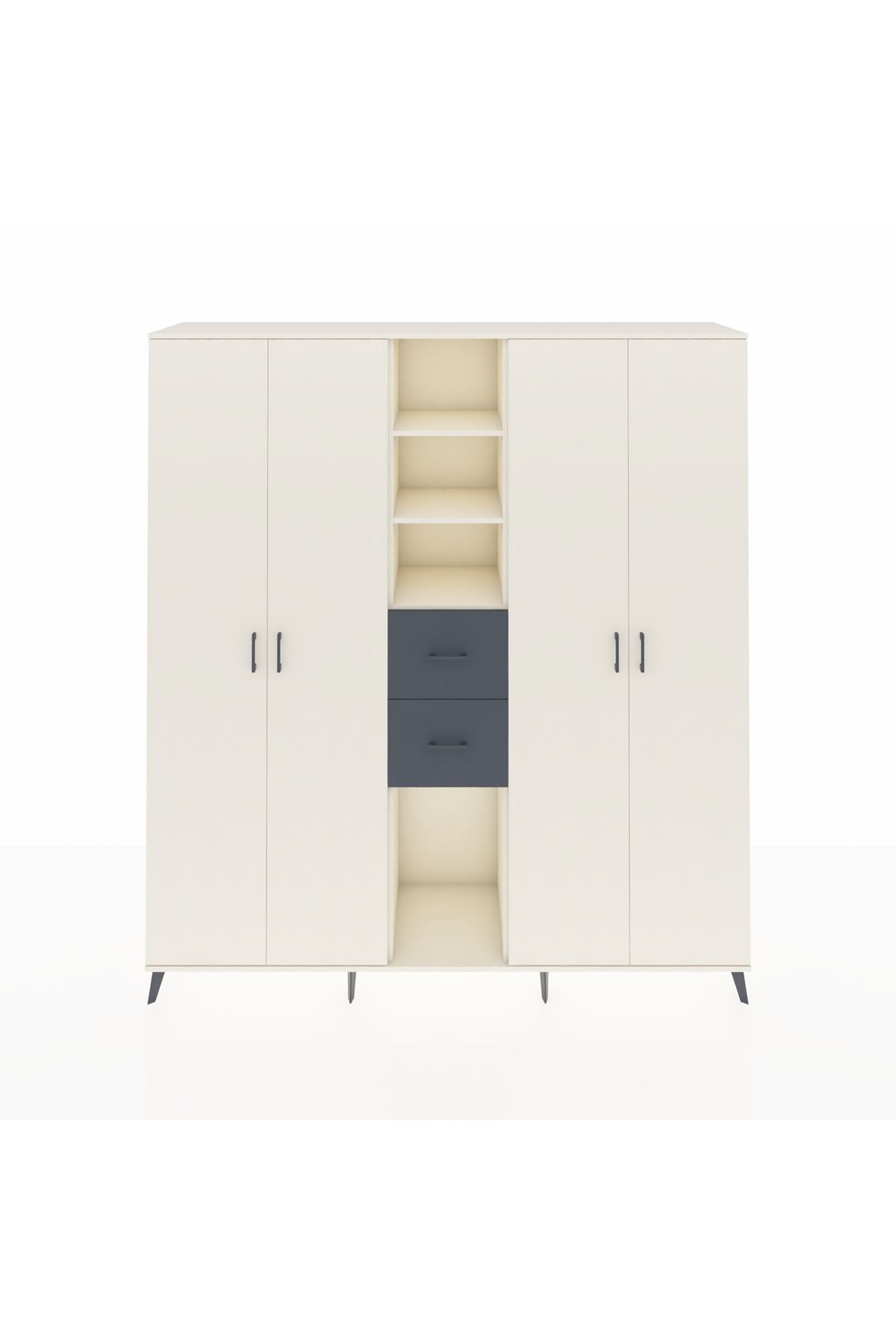 Hyperion Dolap 15 Raflı 2 Çekmeceli 4 Kapaklı 220x44x243 - S553M018V05B