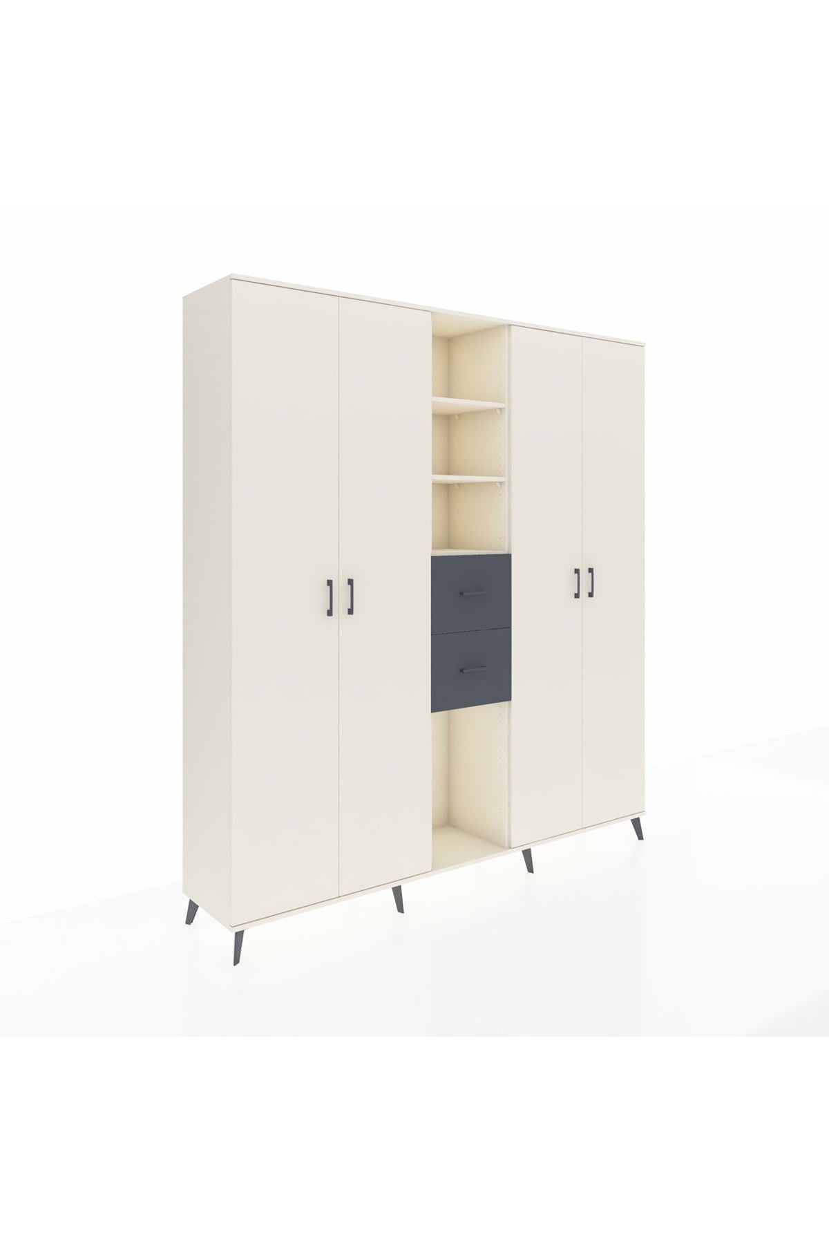 Hyperion Dolap 15 Raflı 2 Çekmeceli 4 Kapaklı 220x44x243 - S553M018V05B