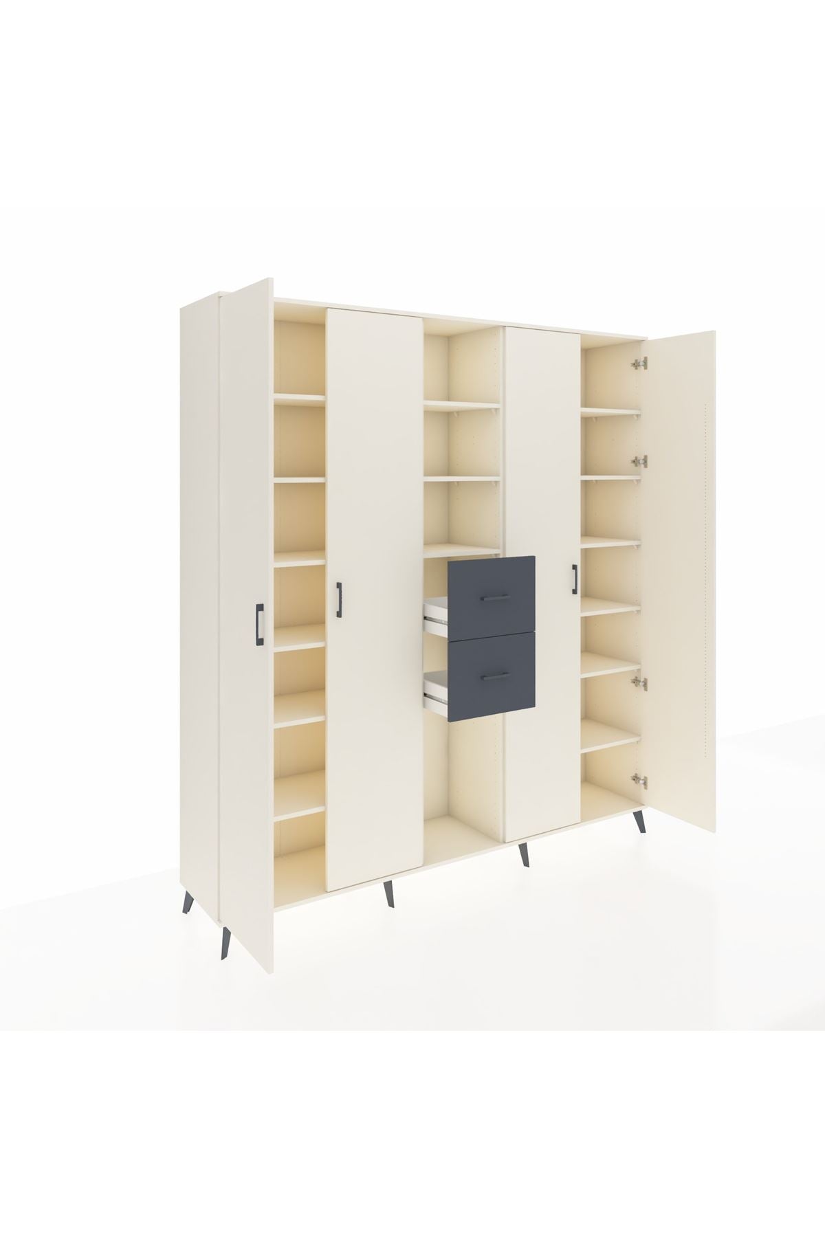 Hyperion Dolap 15 Raflı 2 Çekmeceli 4 Kapaklı 220x44x243 - S553M018V05B