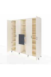 Hyperion Dolap 15 Raflı 2 Çekmeceli 4 Kapaklı 220x44x243 - S553M018V05B