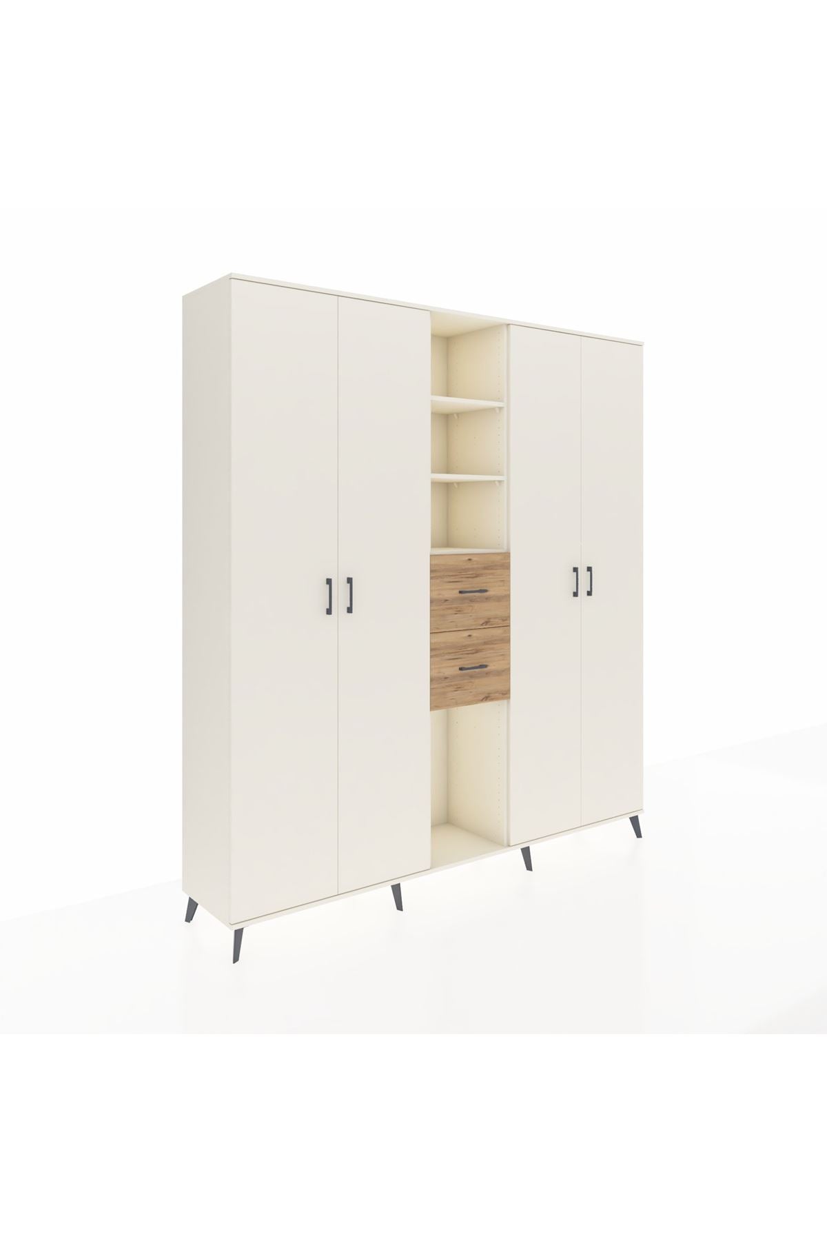 Hyperion Dolap 15 Raflı 2 Çekmeceli 4 Kapaklı 220x44x243 - S553M018V06B