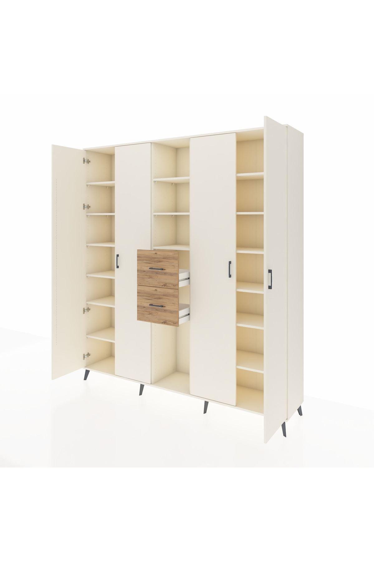 Hyperion Dolap 15 Raflı 2 Çekmeceli 4 Kapaklı 220x44x243 - S553M018V06B