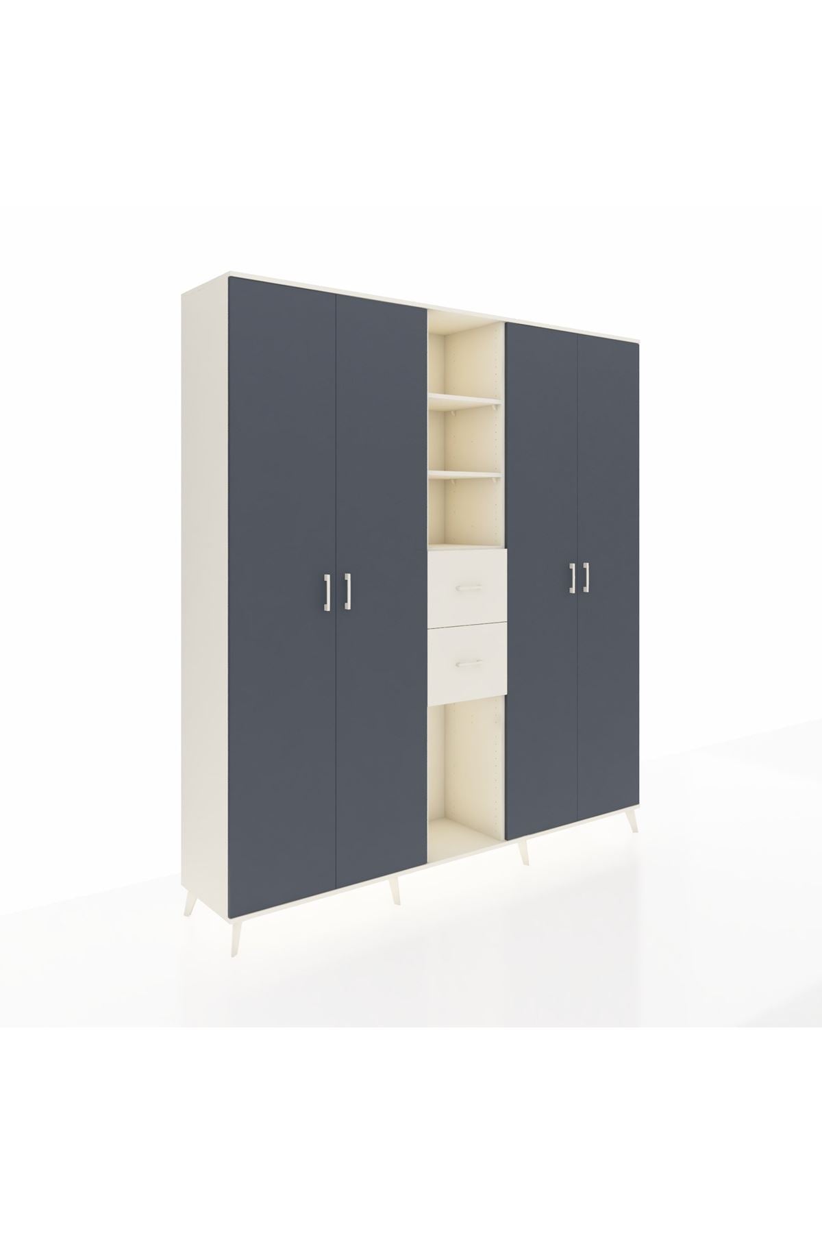 Hyperion Dolap 15 Raflı 2 Çekmeceli 4 Kapaklı 220x44x243 - S553M018V07B