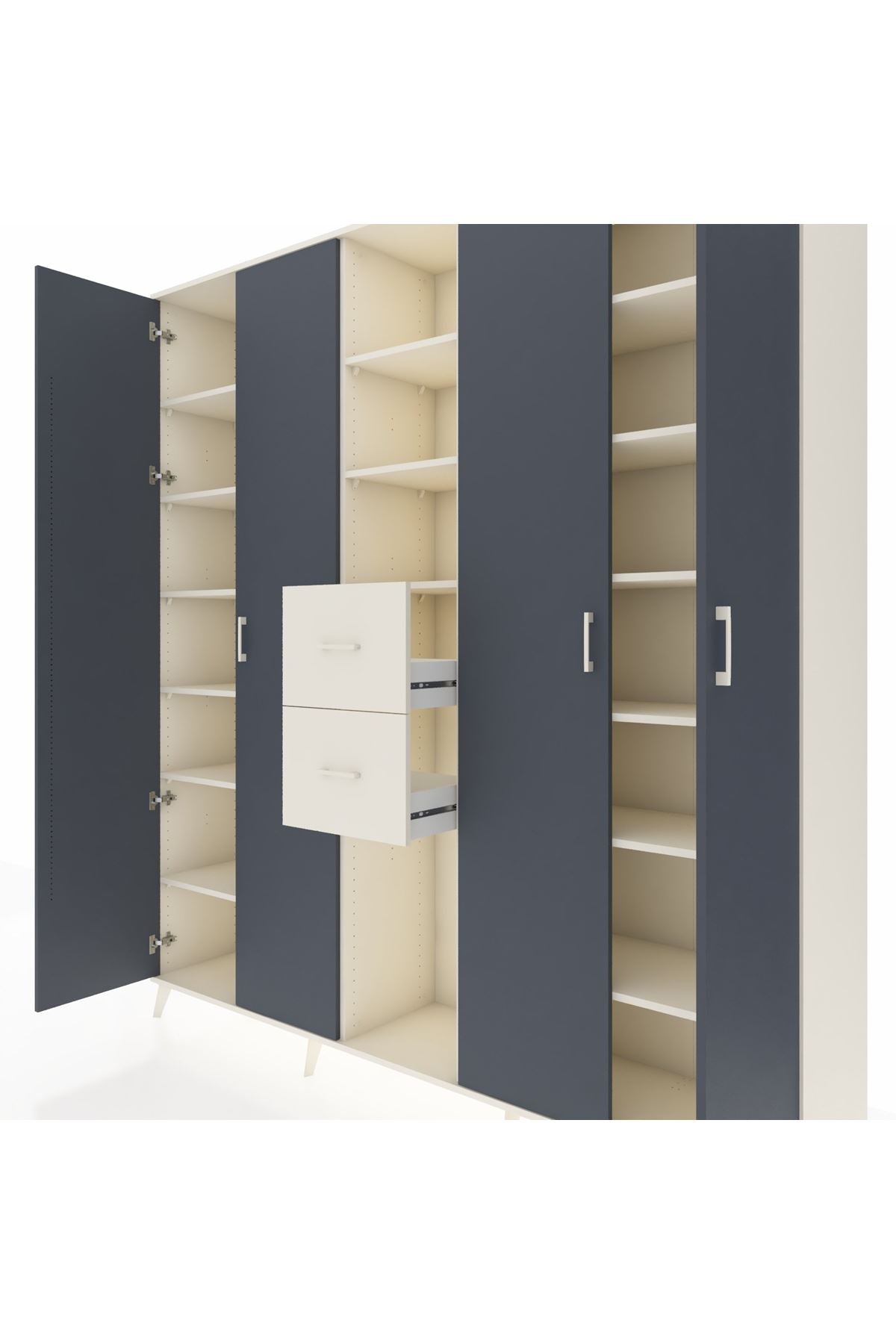 Hyperion Dolap 15 Raflı 2 Çekmeceli 4 Kapaklı 220x44x243 - S553M018V07B