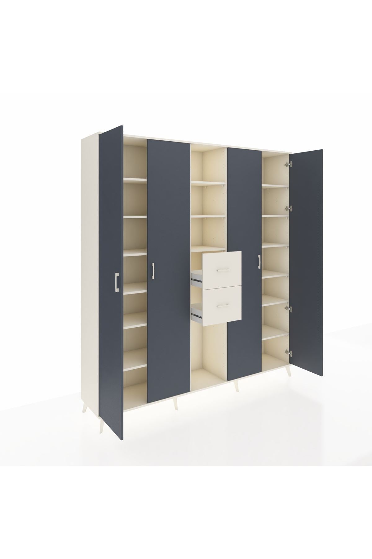 Hyperion Dolap 15 Raflı 2 Çekmeceli 4 Kapaklı 220x44x243 - S553M018V07B