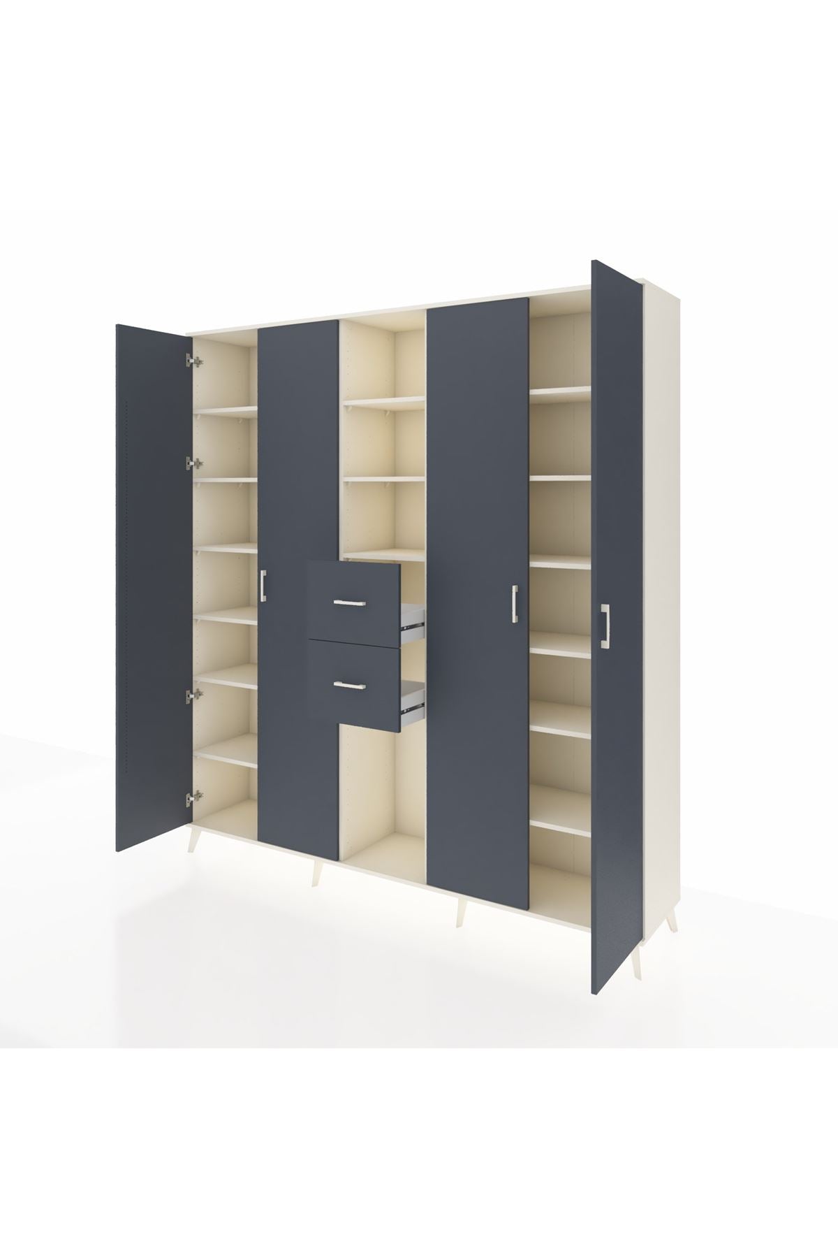 Hyperion Dolap 15 Raflı 2 Çekmeceli 4 Kapaklı 220x44x243 - S553M018V08B