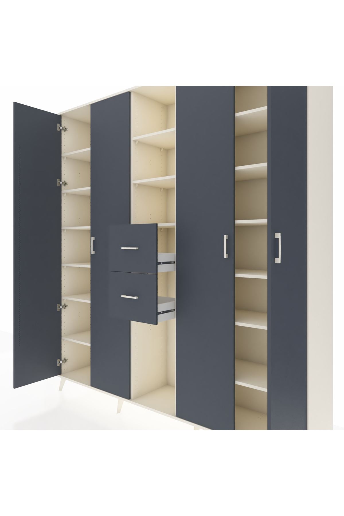 Hyperion Dolap 15 Raflı 2 Çekmeceli 4 Kapaklı 220x44x243 - S553M018V08B