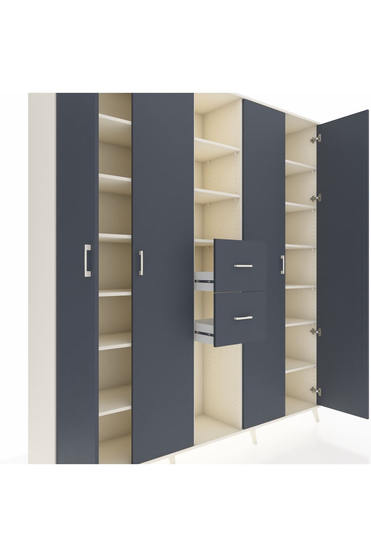 Hyperion Dolap 15 Raflı 2 Çekmeceli 4 Kapaklı 220x44x243 - S553M018V08B