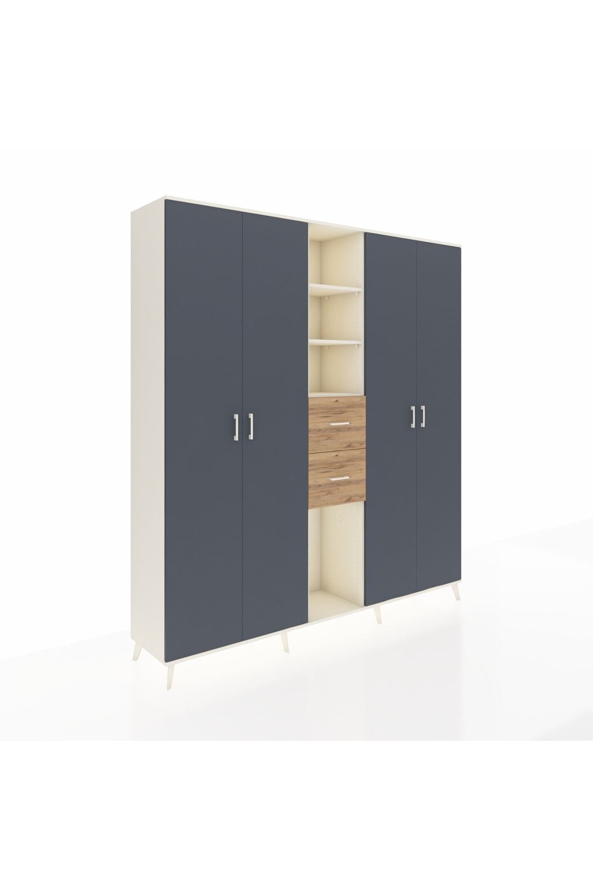 Hyperion Dolap 15 Raflı 2 Çekmeceli 4 Kapaklı 220x44x243 - S553M018V09B