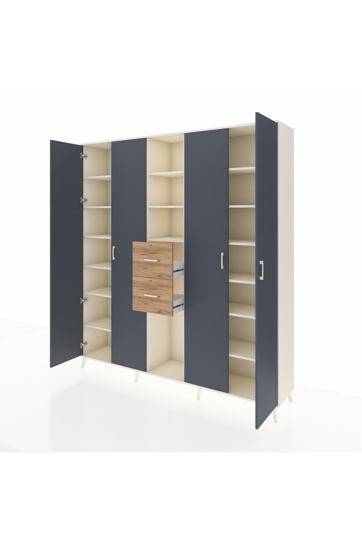 Hyperion Dolap 15 Raflı 2 Çekmeceli 4 Kapaklı 220x44x243 - S553M018V09B