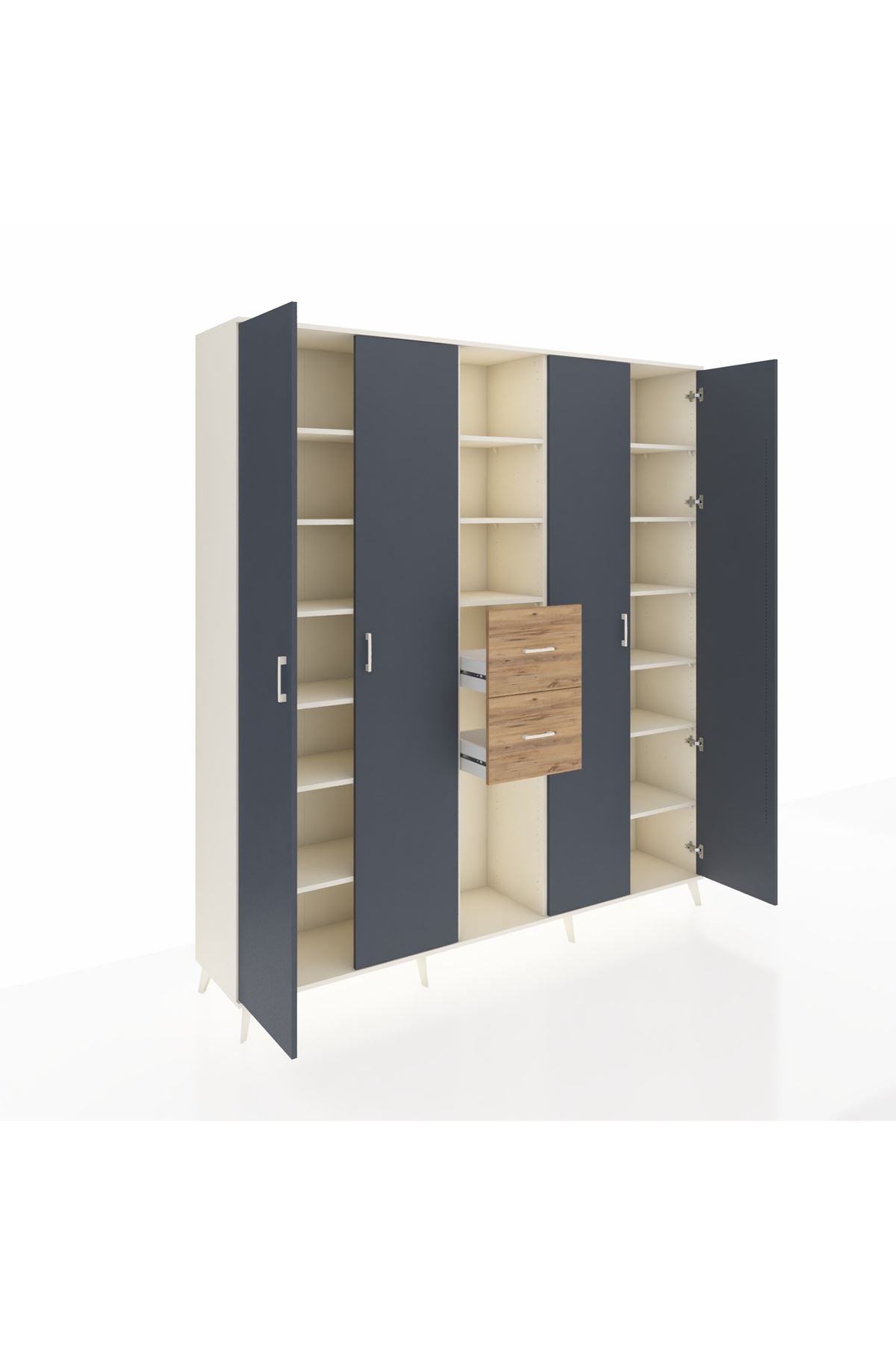 Hyperion Dolap 15 Raflı 2 Çekmeceli 4 Kapaklı 220x44x243 - S553M018V09B