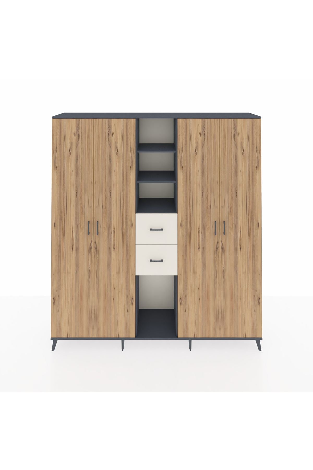 Hyperion Dolap 15 Raflı 2 Çekmeceli 4 Kapaklı 220x44x243 - S553M018V10B