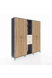 Hyperion Dolap 15 Raflı 2 Çekmeceli 4 Kapaklı 220x44x243 - S553M018V10B