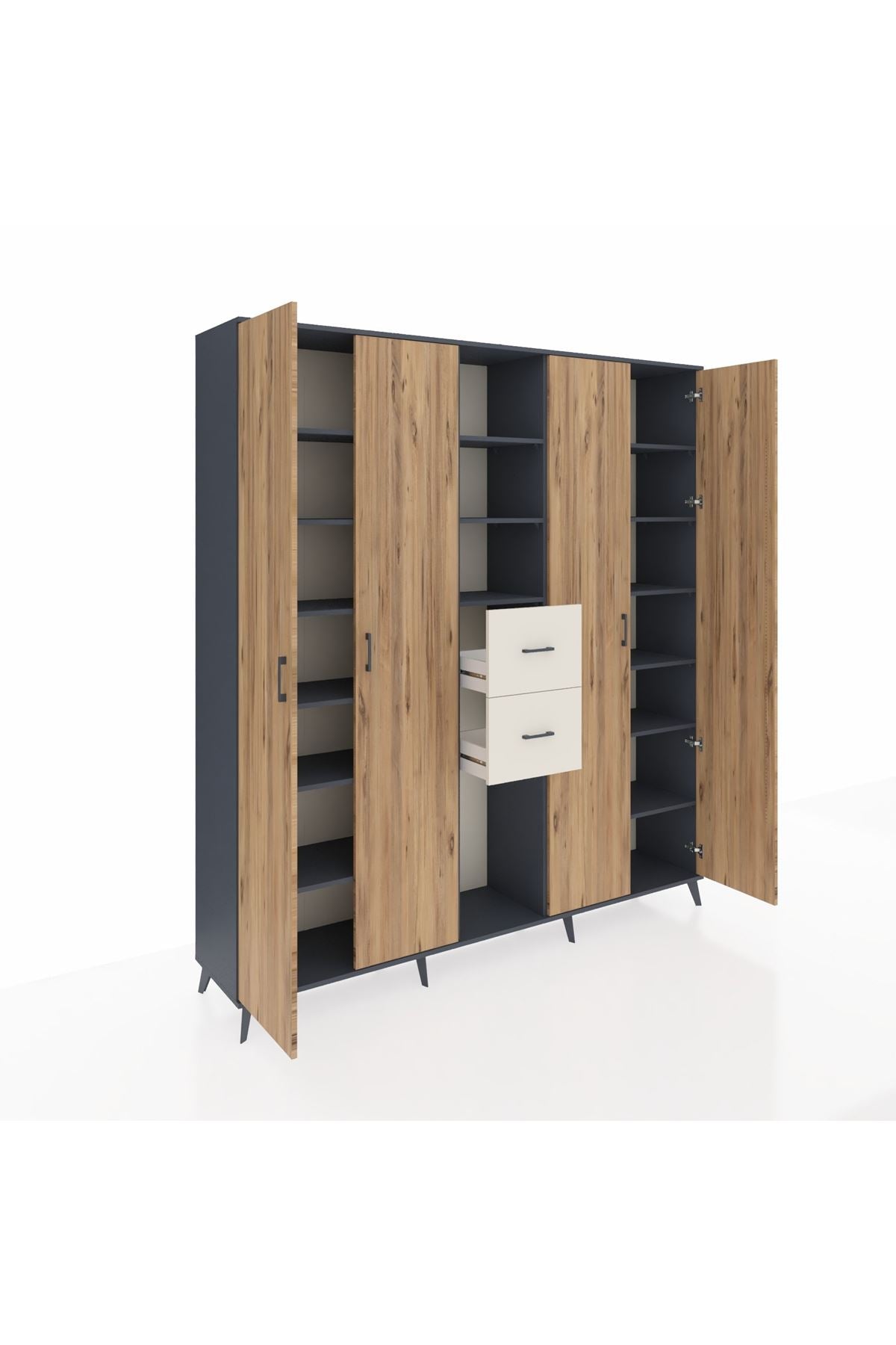 Hyperion Dolap 15 Raflı 2 Çekmeceli 4 Kapaklı 220x44x243 - S553M018V10B